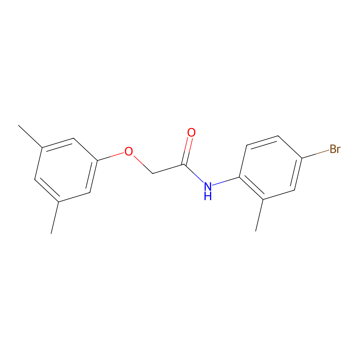 N-(4-bromo-2-methylphenyl)-2-(3,5-dimethylphenoxy)acetamide molecular structure, CAS 409348-68-1