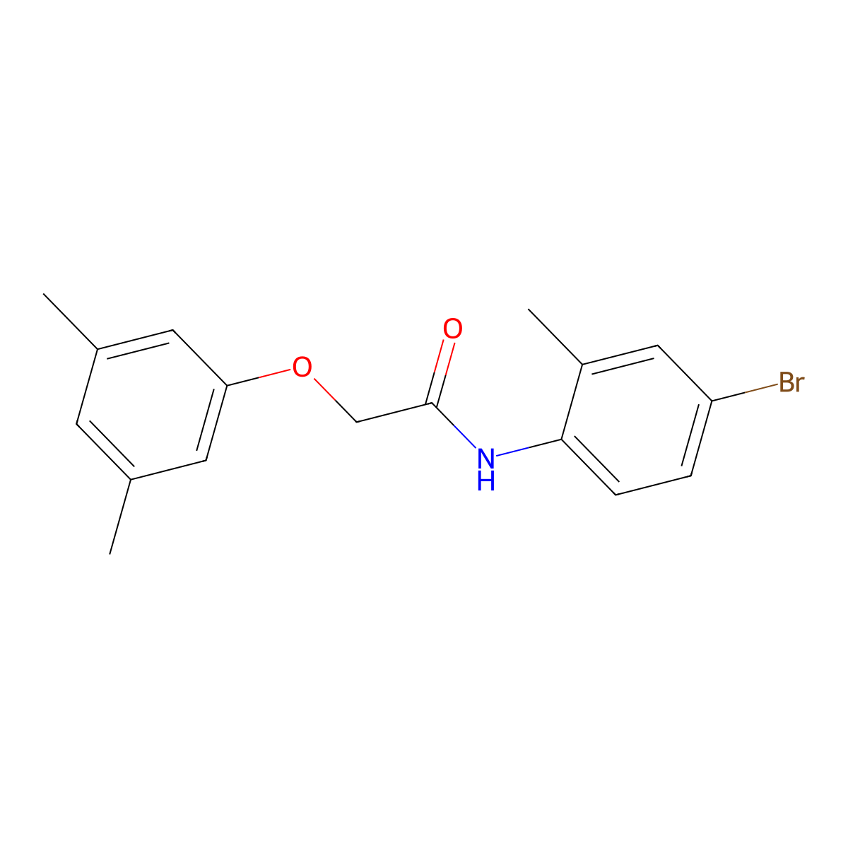 N-(4-bromo-2-methylphenyl)-2-(3,5-dimethylphenoxy)acetamide molecular structure, CAS 409348-68-1