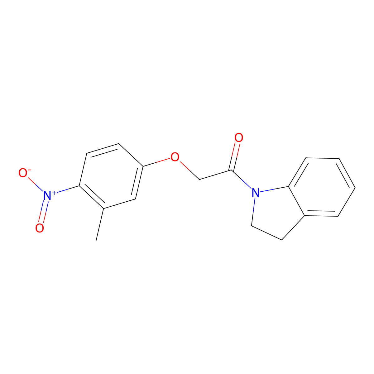 1-(2,3-Dihydroindol-1-yl)-2-(3-methyl-4-nitrophenoxy)ethanone molecular structure, CAS 409348-84-1