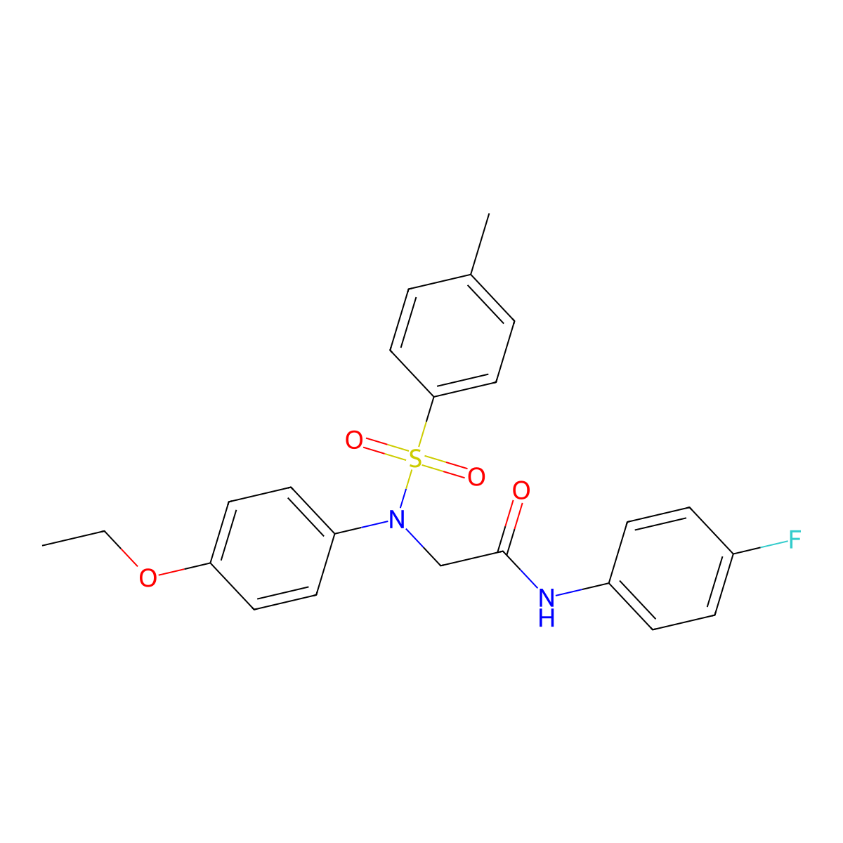 2-(4-ethoxy-N-(4-methylphenyl)sulfonylanilino)-N-(4-fluorophenyl)acetamide molecular structure, CAS 409350-62-5
