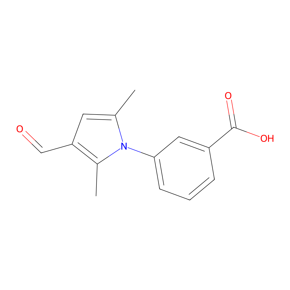 3-(3-formyl-2,5-dimethyl-1H-pyrrol-1-yl)benzoic acid molecular structure, CAS 409353-42-0