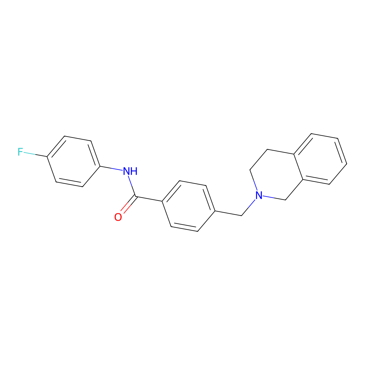 4-(3,4-dihydroisoquinolin-2(1H)-ylmethyl)-N-(4-fluorophenyl)benzamide molecular structure, CAS 409354-07-0