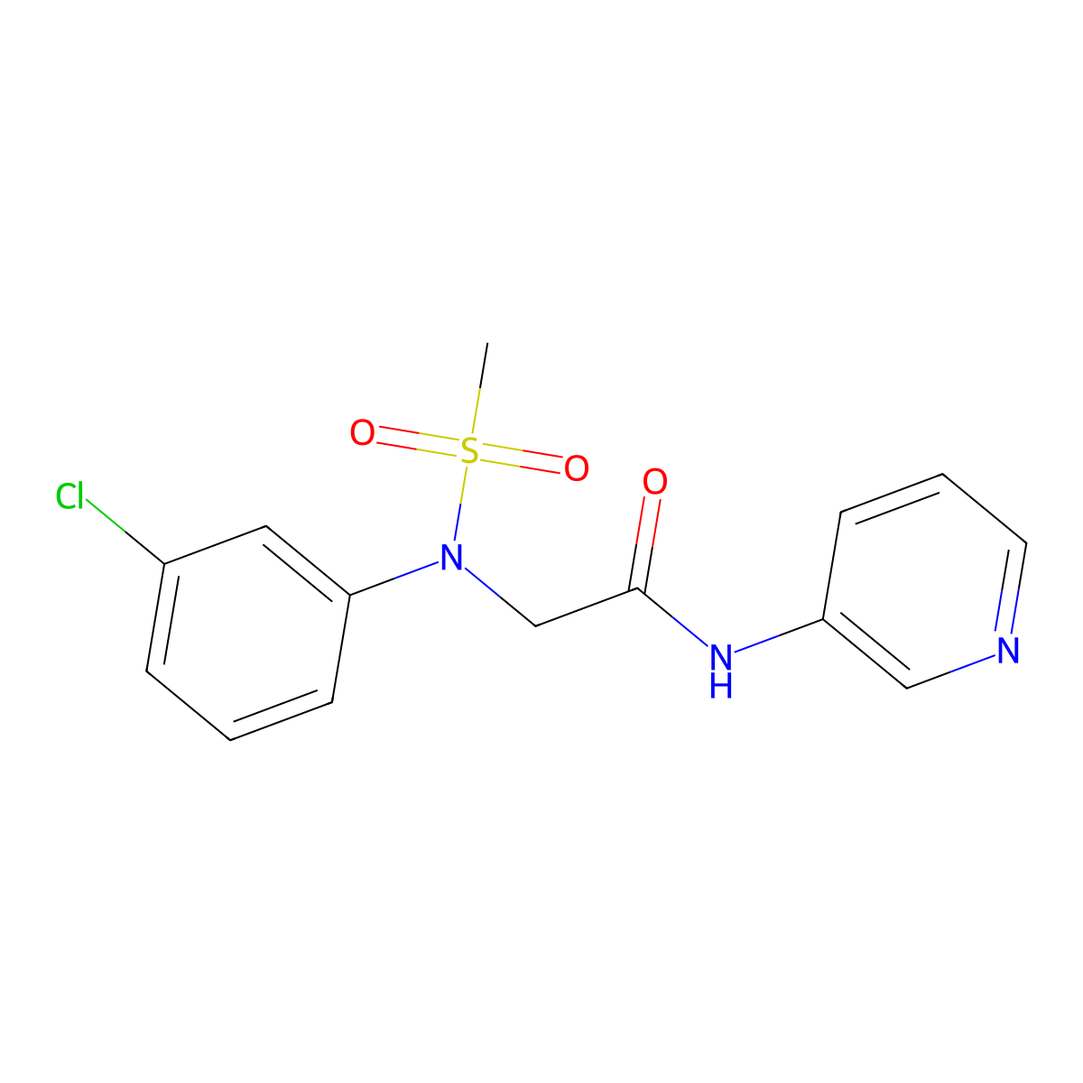 2-(3-chloro-N-methylsulfonylanilino)-N-pyridin-3-ylacetamide molecular structure, CAS 409354-72-9