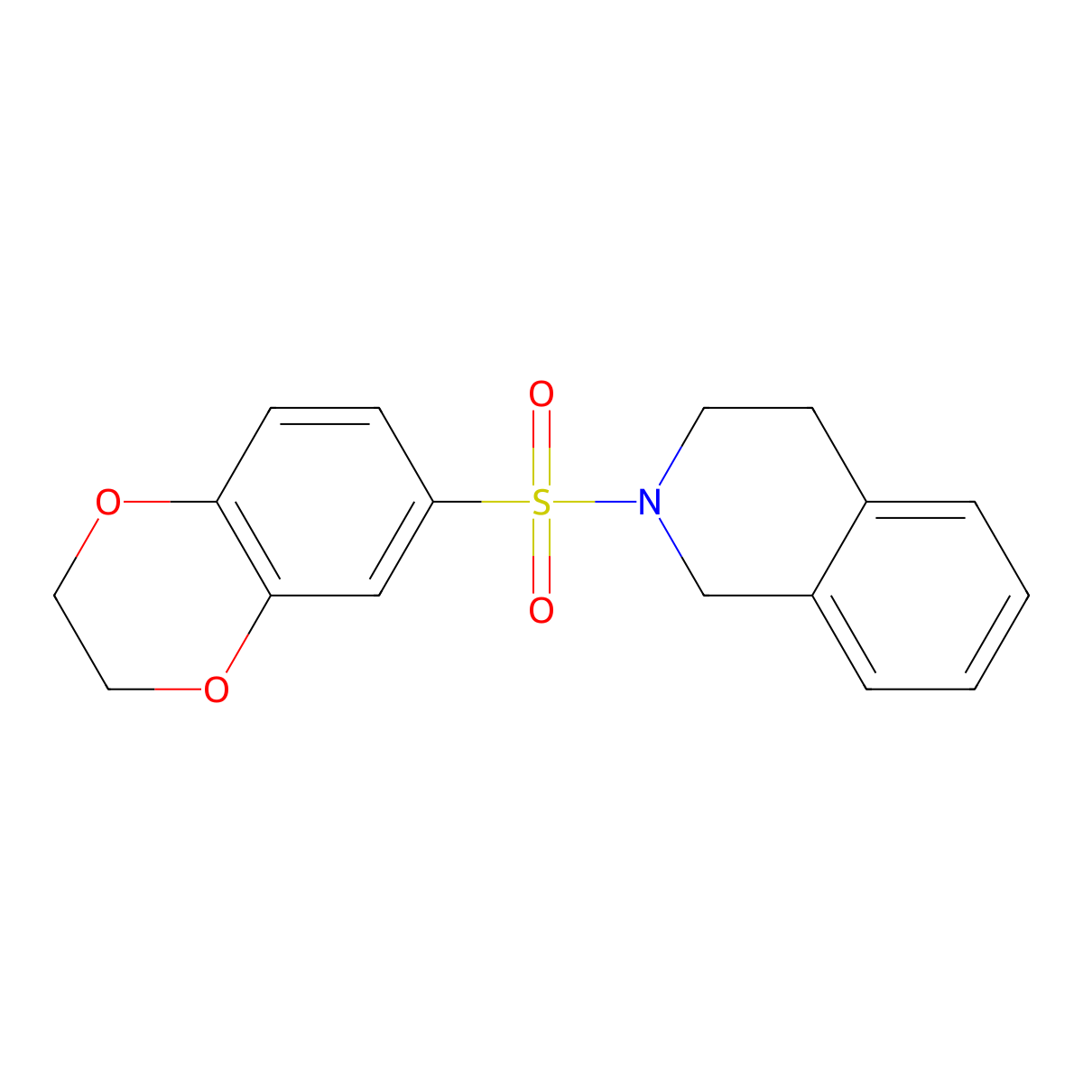 2-(2,3-Dihydro-1,4-benzodioxin-6-ylsulfonyl)-1,2,3,4-tetrahydroisoquinoline molecular structure, CAS 409354-92-3