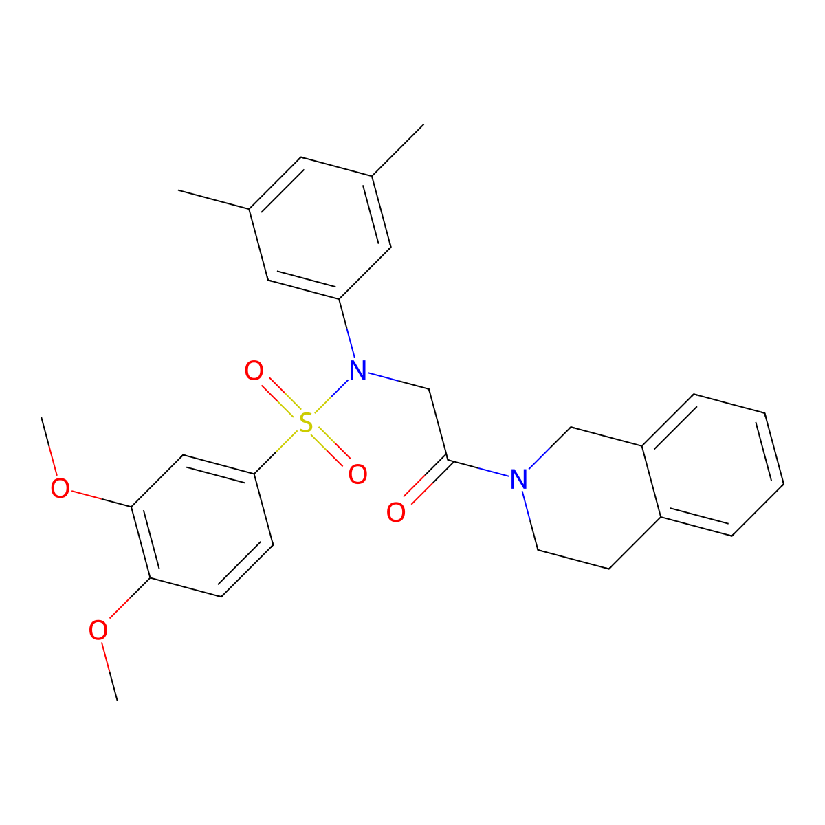 N-[2-(3,4-dihydroisoquinolin-2(1H)-yl)-2-oxoethyl]-N-(3,5-dimethylphenyl)-3,4-dimethoxybenzenesulfonamide molecular structure, CAS 409355-26-6