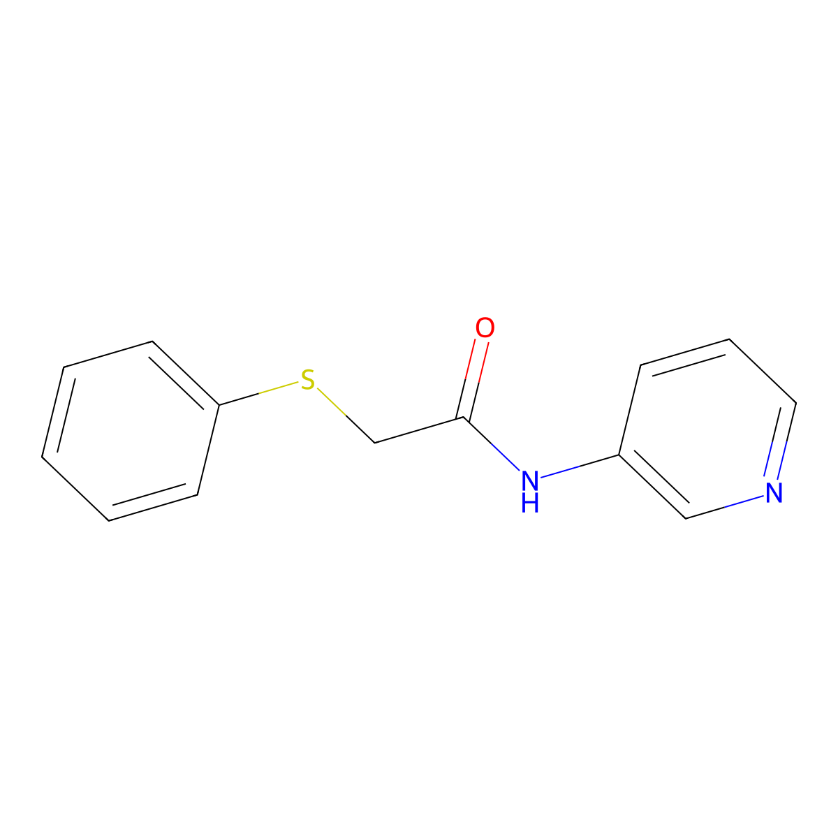 2-phenylsulfanyl-N-pyridin-3-ylacetamide molecular structure, CAS 409355-36-8