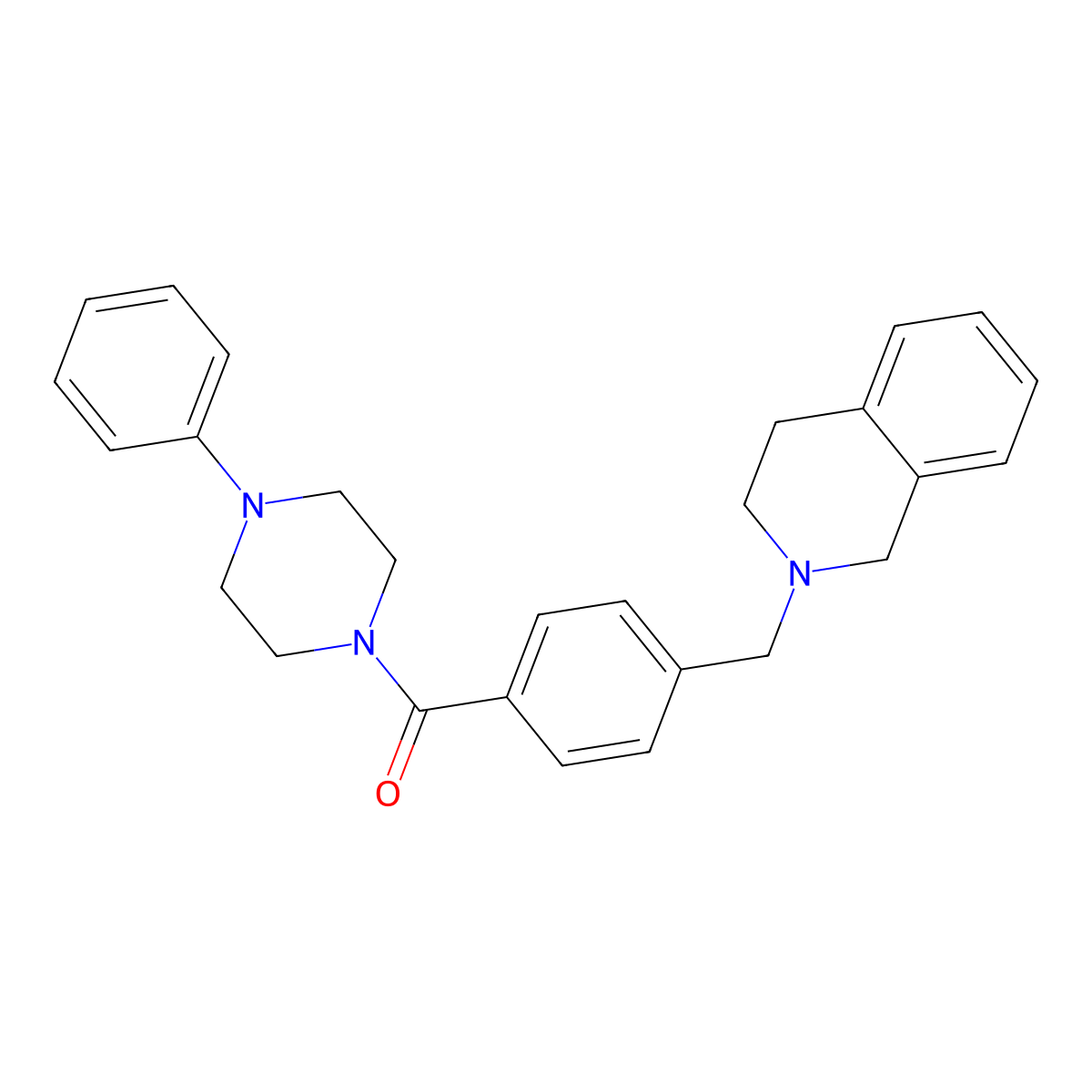 [4-(3,4-dihydroisoquinolin-2(1H)-ylmethyl)phenyl](4-phenylpiperazin-1-yl)methanone molecular structure, CAS 409355-38-0