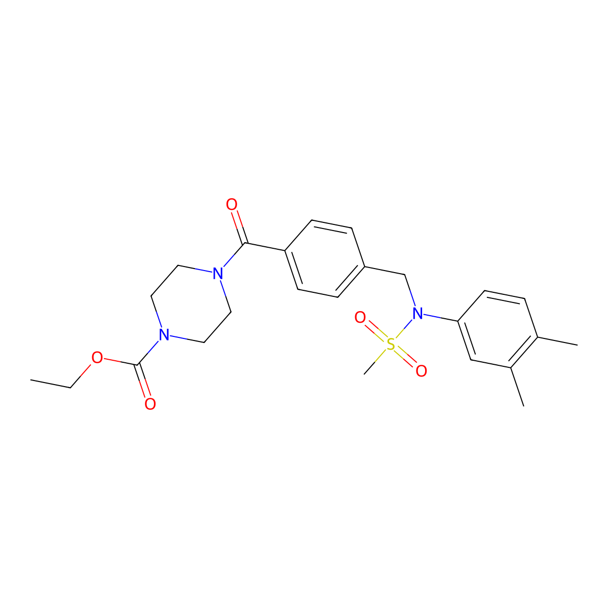 Ethyl 4-(4-{[3,4-dimethyl(methylsulfonyl)anilino]methyl}benzoyl)piperazine-1-carboxylate molecular structure, CAS 409355-64-2