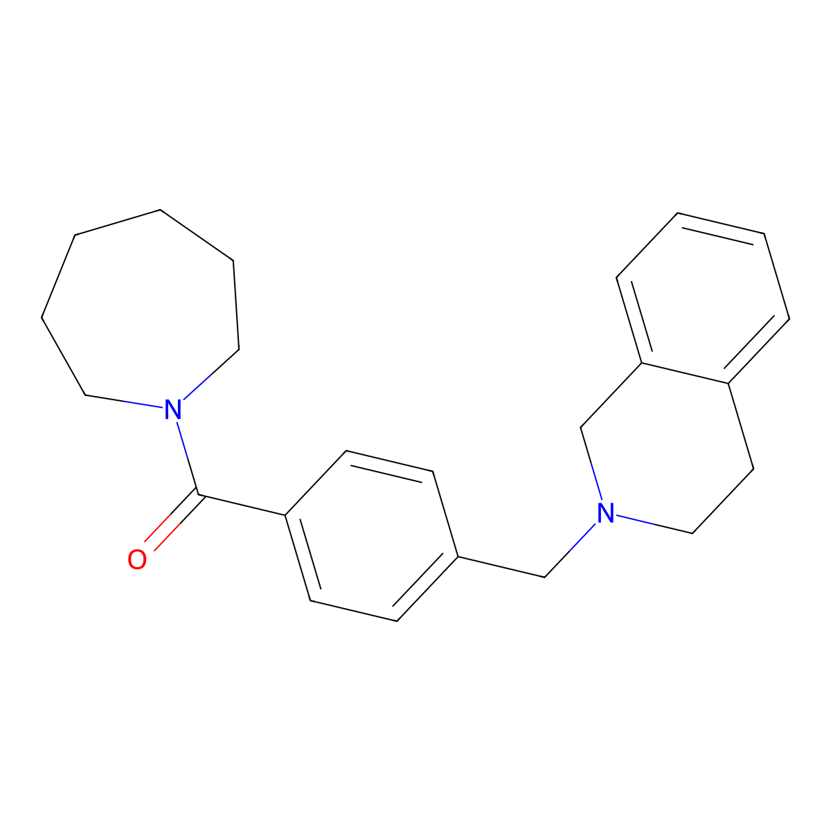 azepan-1-yl-[4-(3,4-dihydro-1H-isoquinolin-2-ylmethyl)phenyl]methanone molecular structure, CAS 409355-68-6