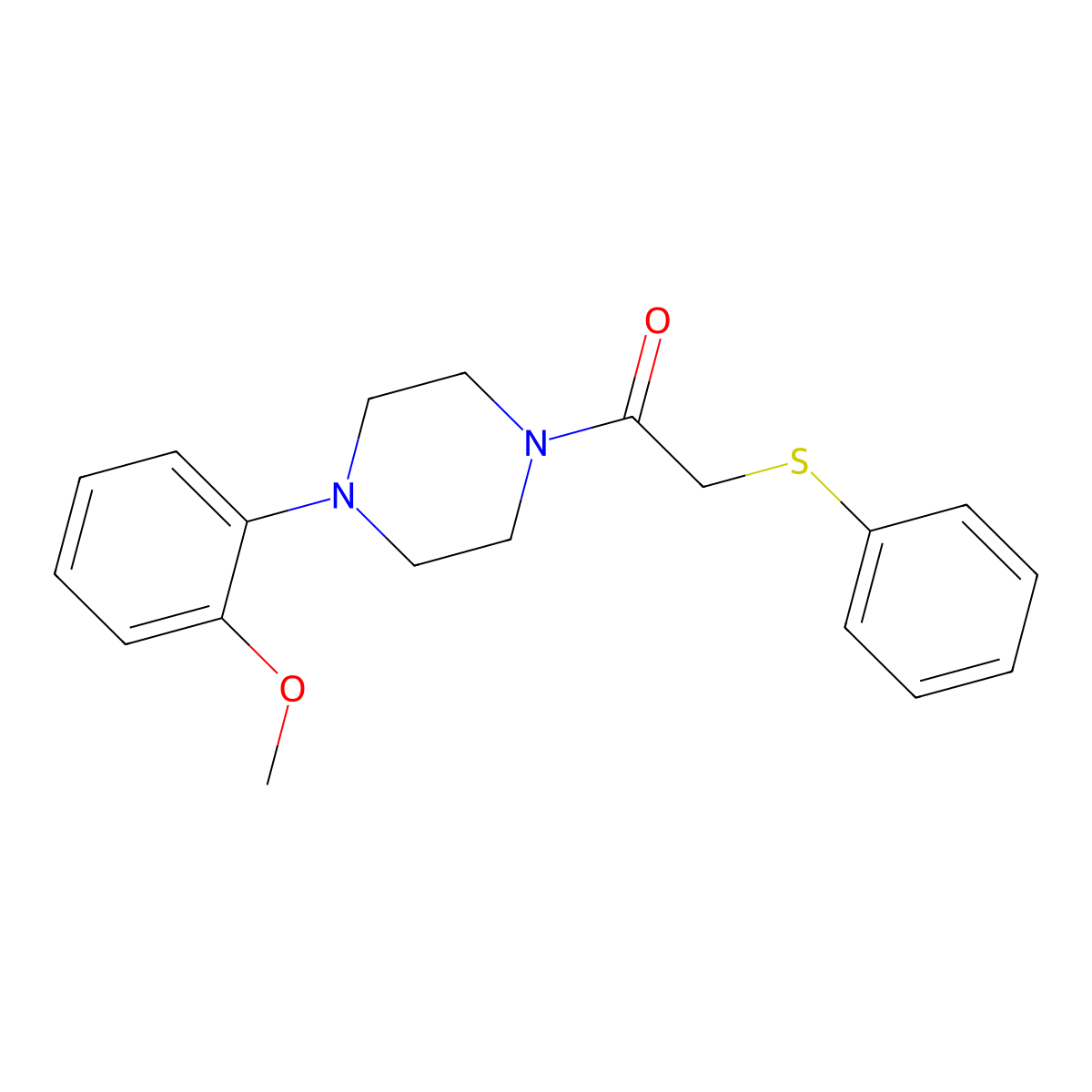 1-[4-(2-Methoxyphenyl)piperazin-1-yl]-2-phenylsulfanylethanone molecular structure, CAS 409355-95-9