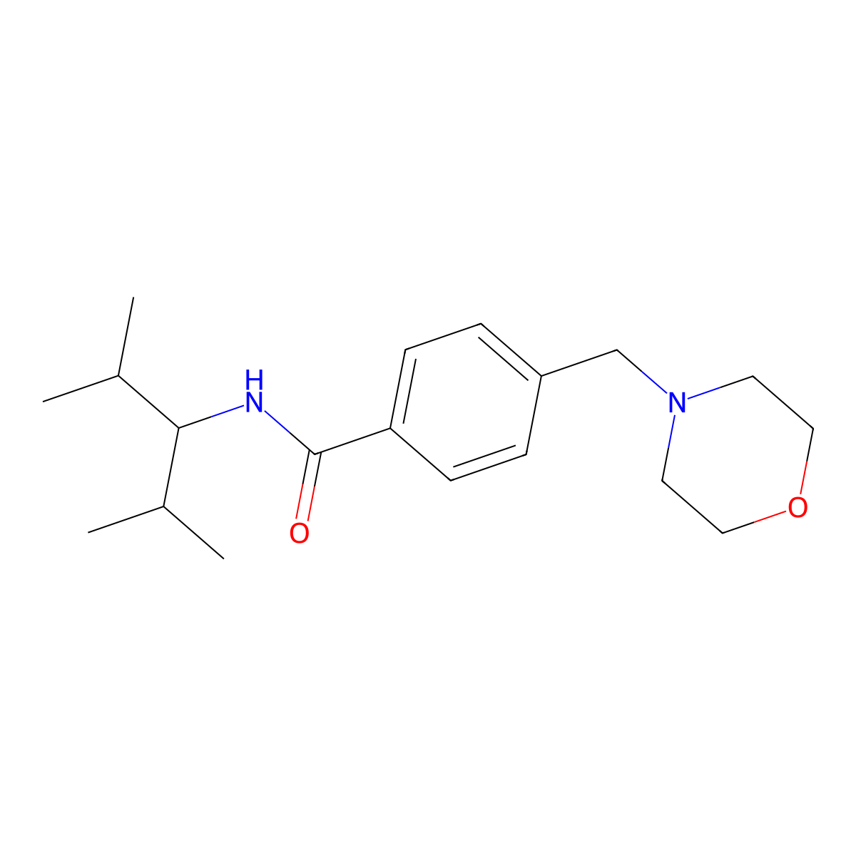 N-(2,4-dimethylpentan-3-yl)-4-(morpholin-4-ylmethyl)benzamide molecular structure, CAS 409356-39-4