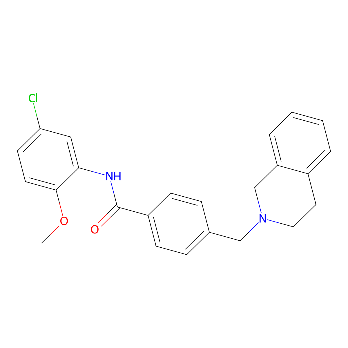 N-(5-chloro-2-methoxyphenyl)-4-(3,4-dihydroisoquinolin-2(1H)-ylmethyl)benzamide molecular structure, CAS 409356-52-1