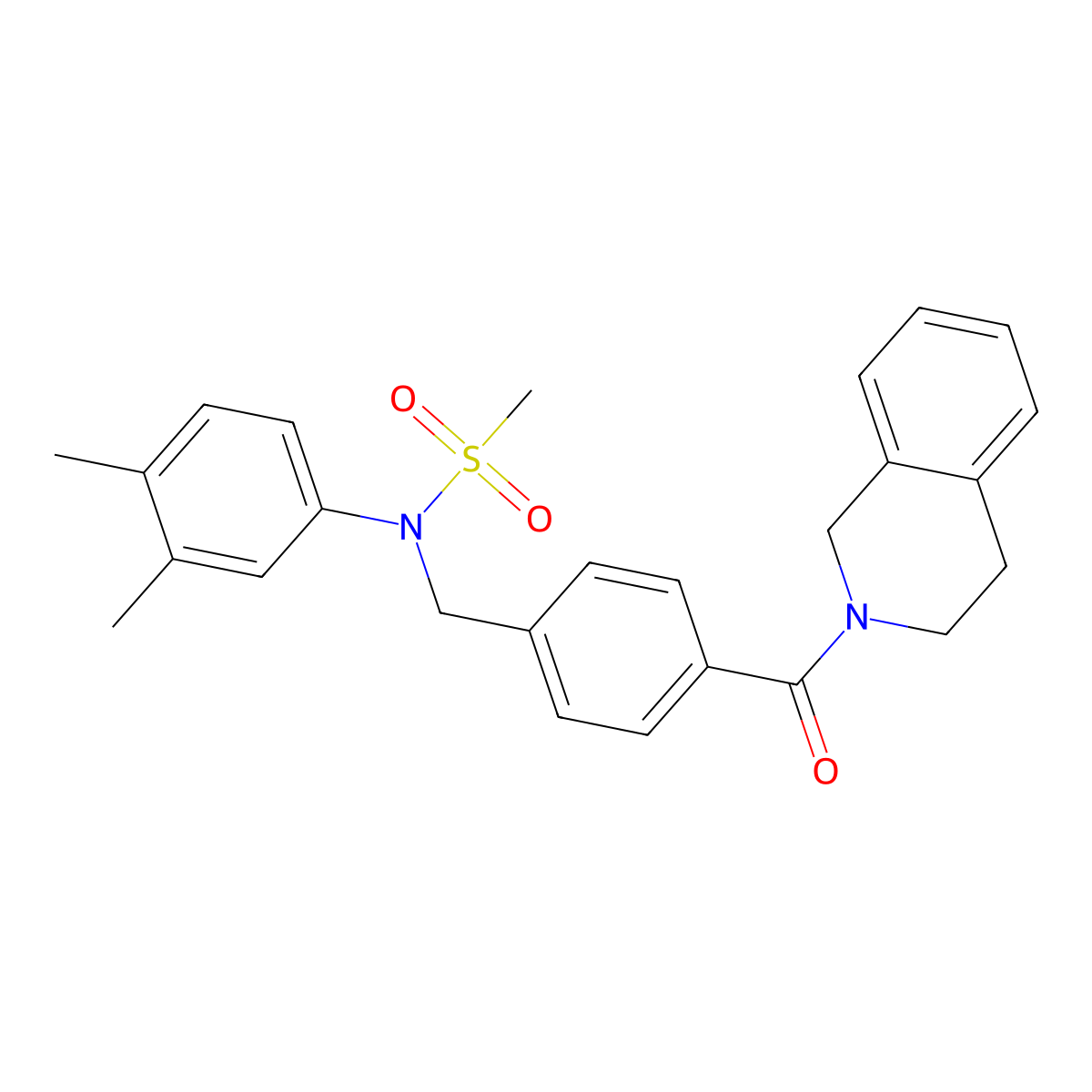 N-[4-(3,4-dihydroisoquinolin-2(1H)-ylcarbonyl)benzyl]-N-(3,4-dimethylphenyl)methanesulfonamide molecular structure, CAS 409356-56-5