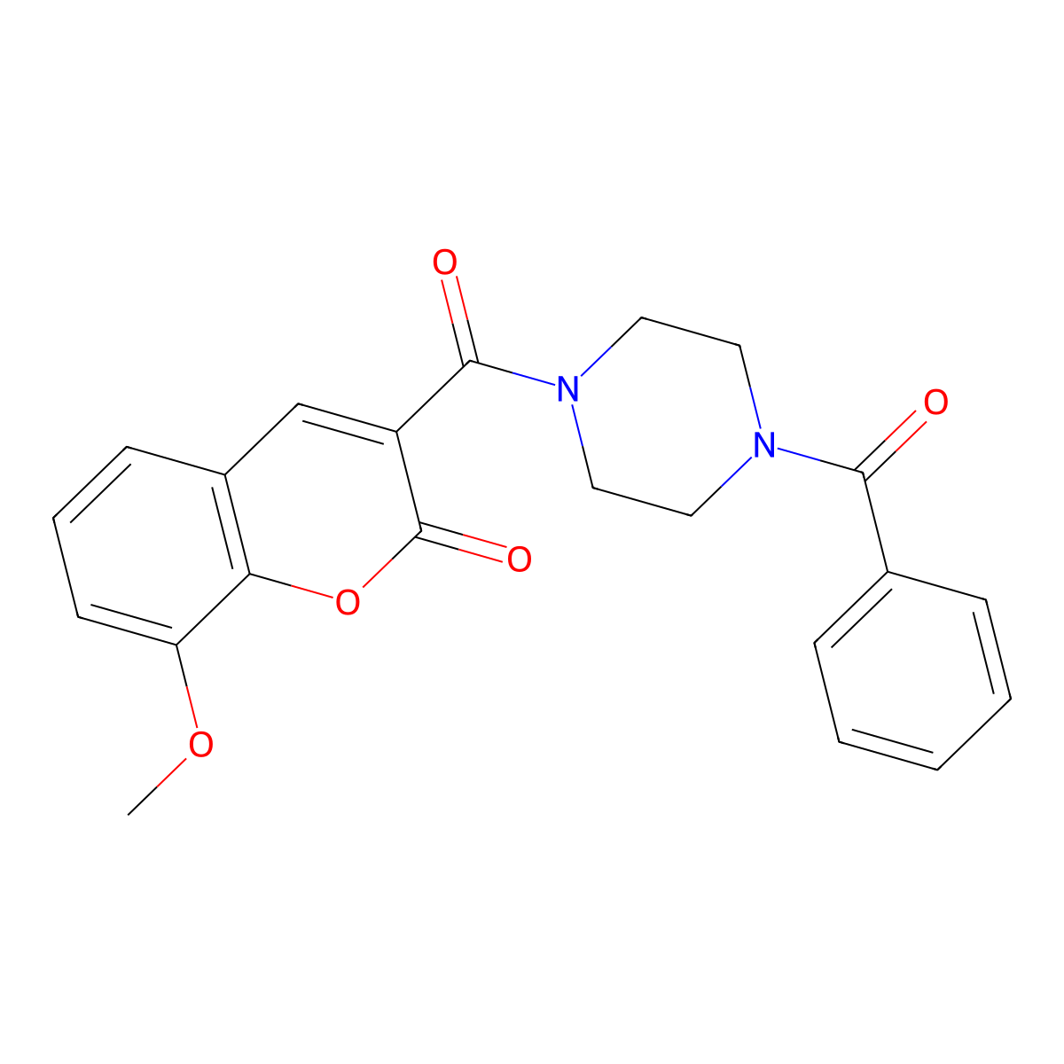 3-(4-Benzoyl-piperazine-1-carbonyl)-8-methoxy-chromen-2-one molecular structure, CAS 409356-83-8