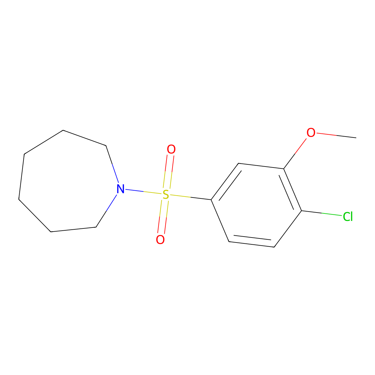1-(4-Chloro-3-methoxyphenyl)sulfonylazepane molecular structure, CAS 409357-20-6