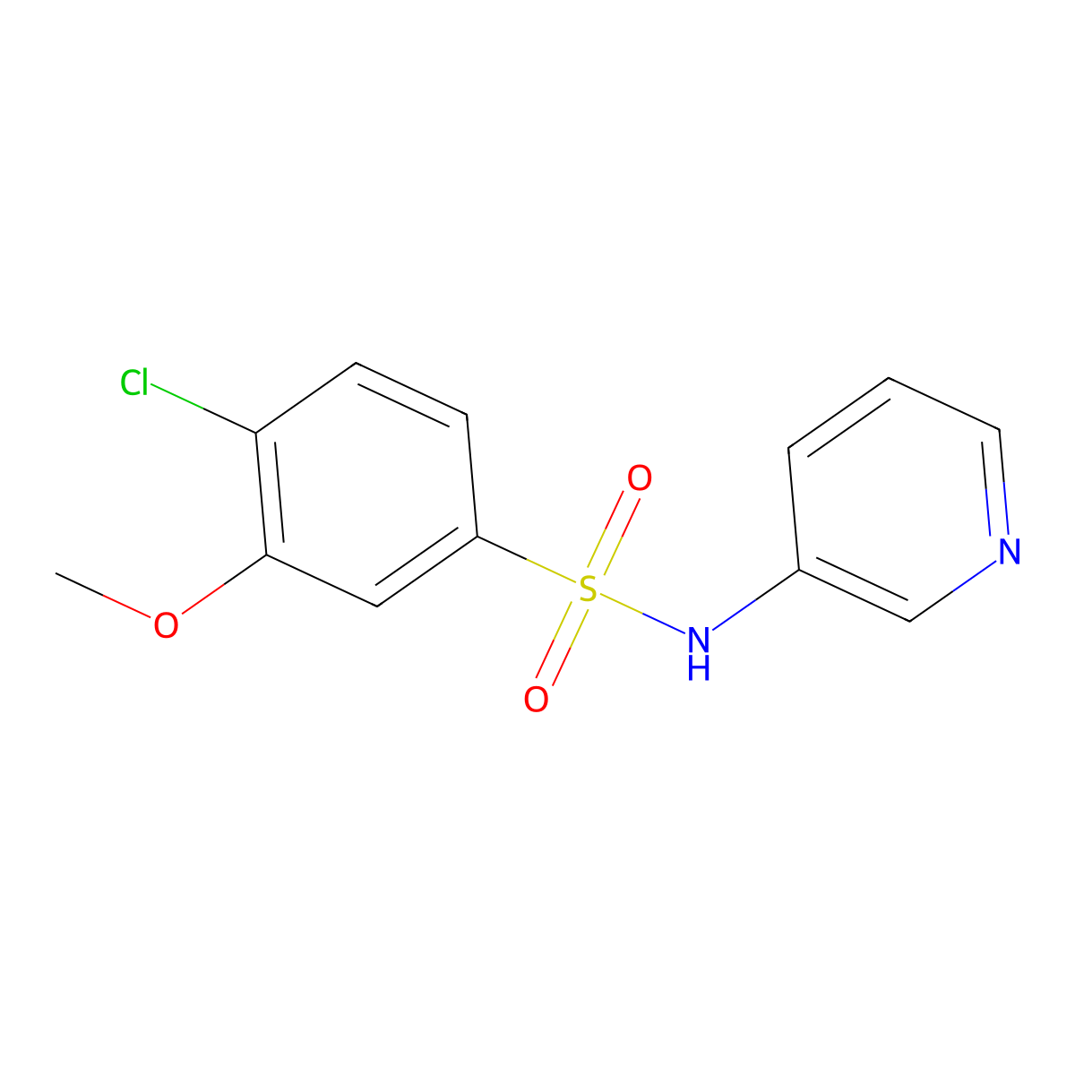 4-Chloro-3-methoxy-N-pyridin-3-yl-benzenesulfonamide molecular structure, CAS 409357-23-9