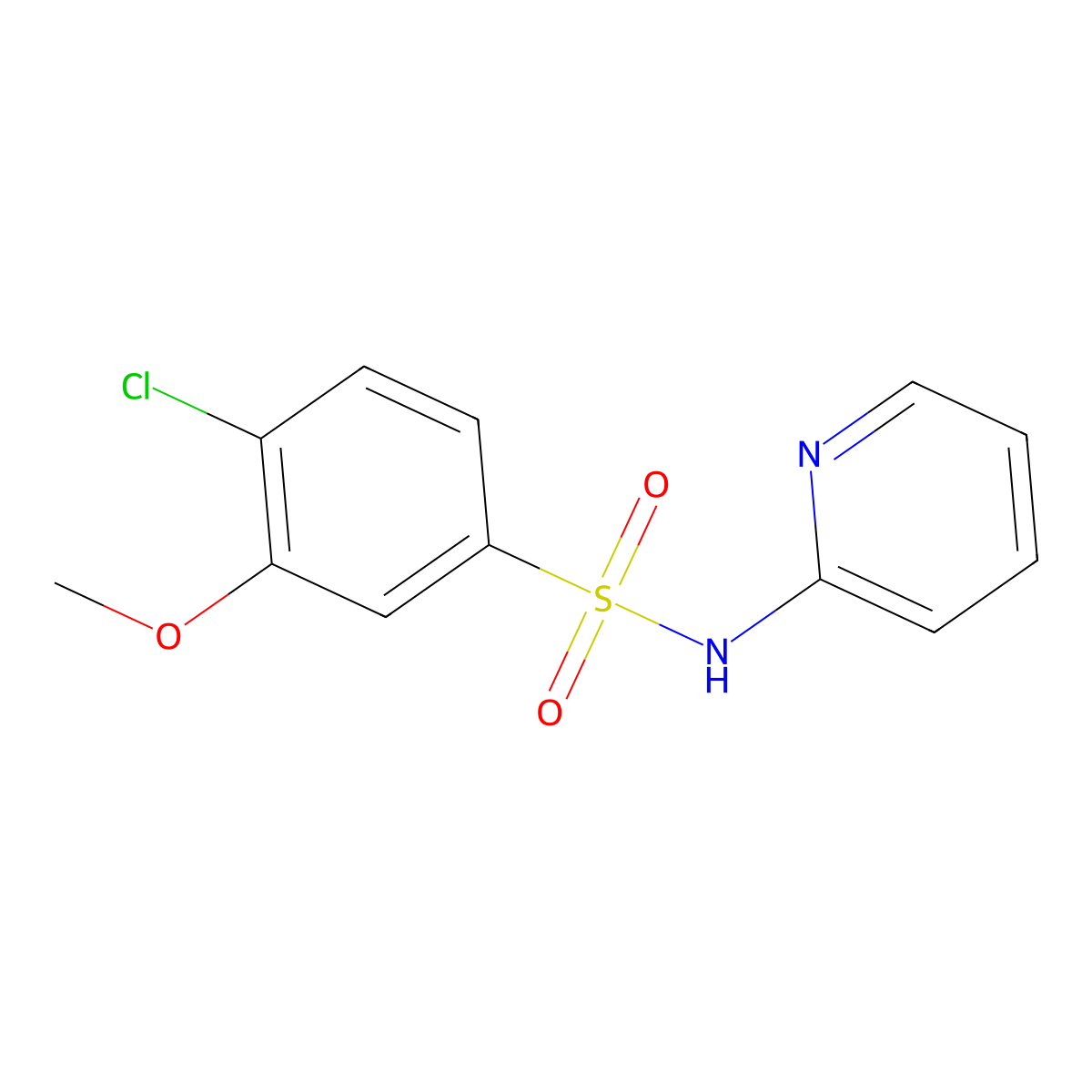 4-Chloro-3-methoxy-N-pyridin-2-yl-benzenesulfonamide molecular structure, CAS 409357-24-0