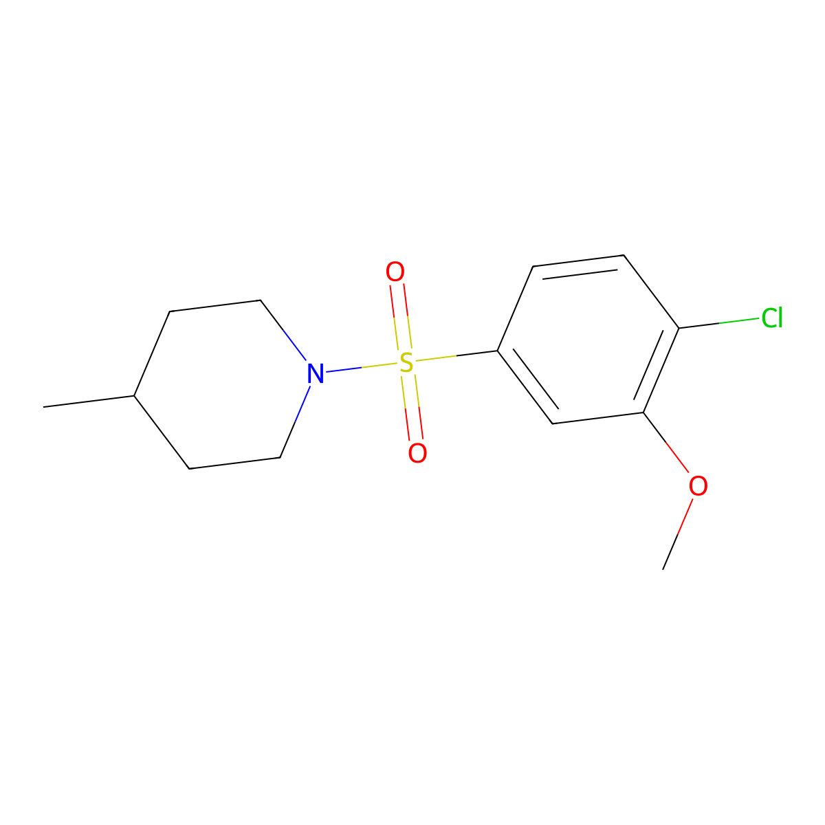 1-(4-Chloro-3-methoxy-benzenesulfonyl)-4-methyl-piperidine molecular structure, CAS 409357-29-5