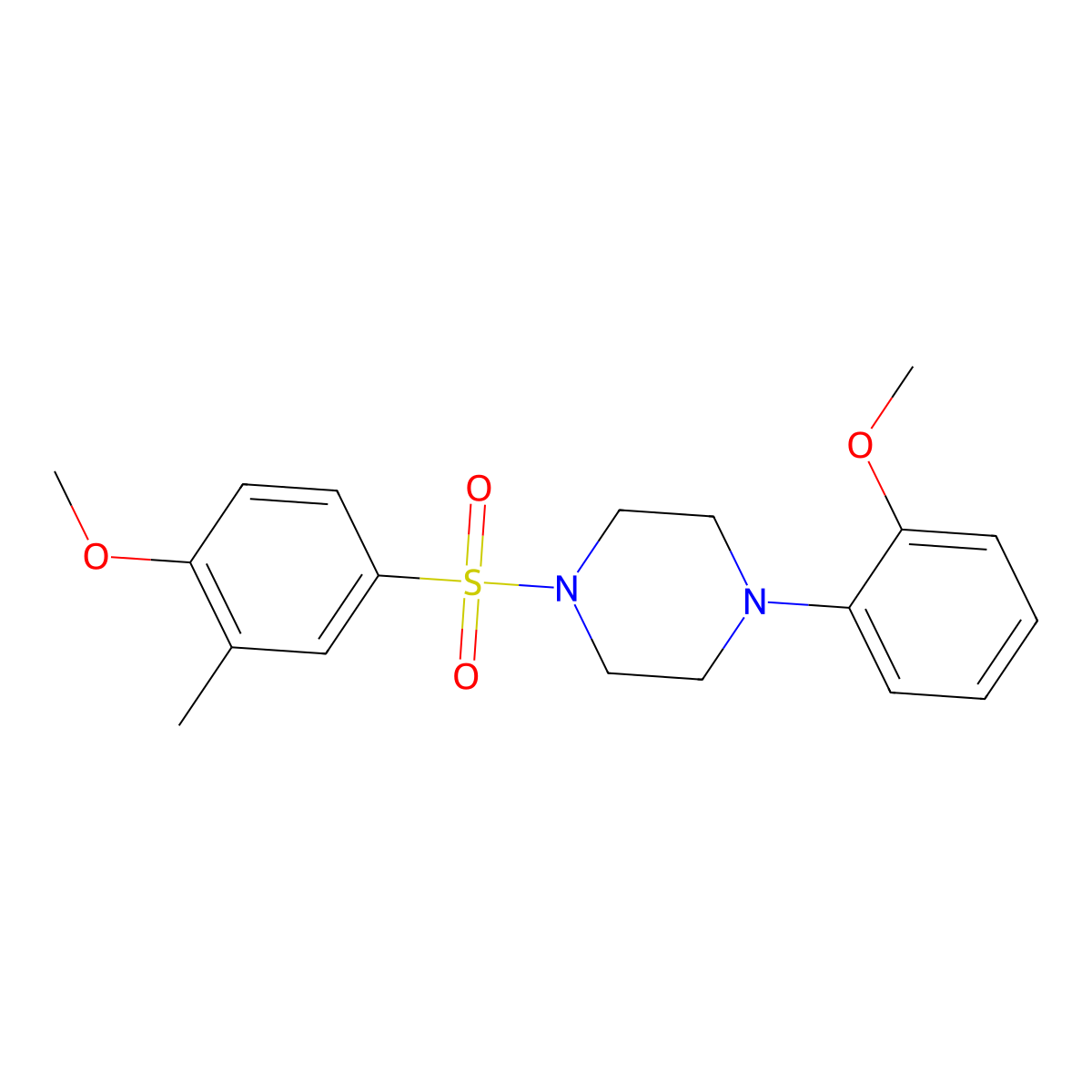 1-[(4-Methoxy-3-methylphenyl)sulfonyl]-4-(2-methoxyphenyl)piperazine molecular structure, CAS 409357-30-8