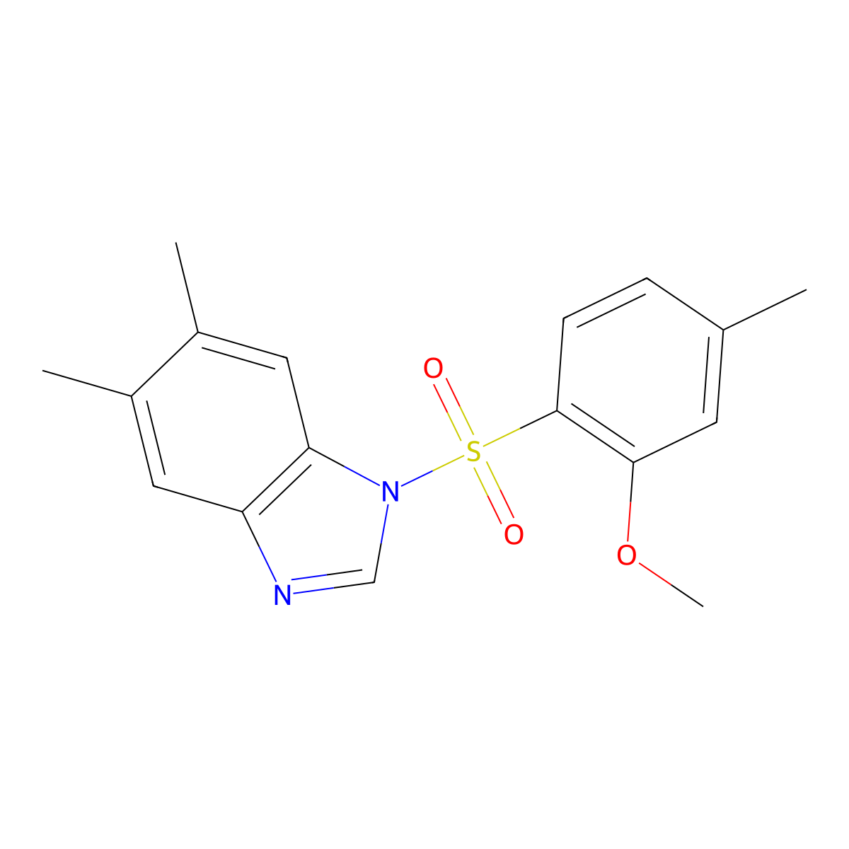 1-(2-Methoxy-4-methylphenyl)sulfonyl-5,6-dimethylbenzimidazole molecular structure, CAS 409357-33-1