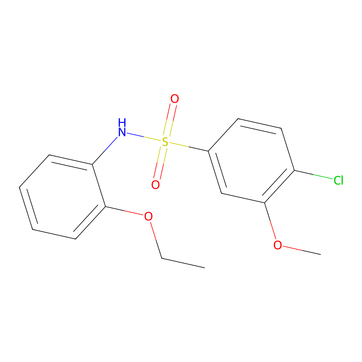 4-Chloro-N-(2-ethoxy-phenyl)-3-methoxy-benzenesulfonamide molecular structure, CAS 409357-38-6