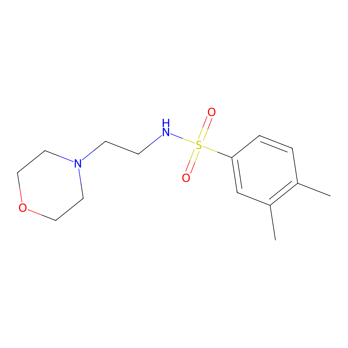 3,4-dimethyl-N-(2-morpholinoethyl)benzenesulfonamide molecular structure, CAS 409357-39-7