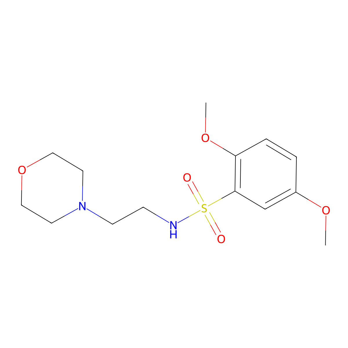 2,5-dimethoxy-N-(2-morpholinoethyl)benzenesulfonamide molecular structure, CAS 409357-45-5