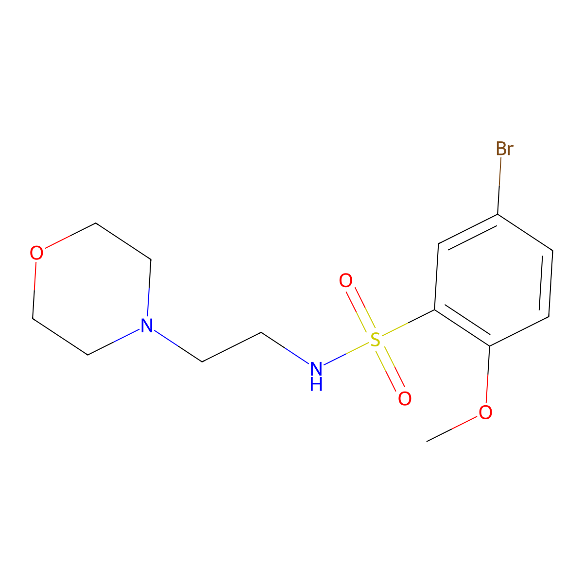 5-bromo-2-methoxy-N-[2-(4-morpholinyl)ethyl]benzenesulfonamide molecular structure, CAS 409357-49-9