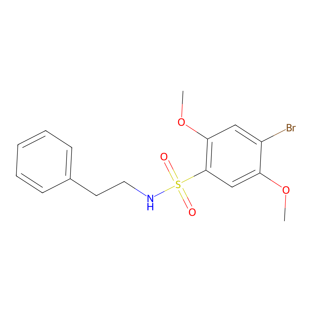 4-bromo-2,5-dimethoxy-N-(2-phenylethyl)benzenesulfonamide molecular structure, CAS 409357-66-0