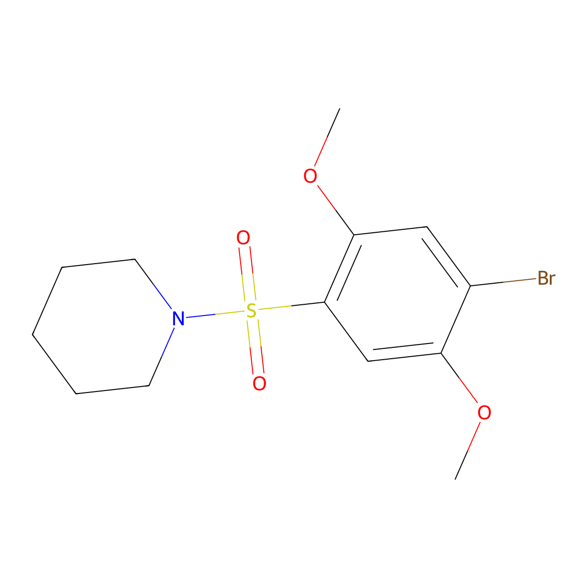 1-(4-Bromo-2,5-dimethoxybenzenesulfonyl)piperidine molecular structure, CAS 409357-74-0