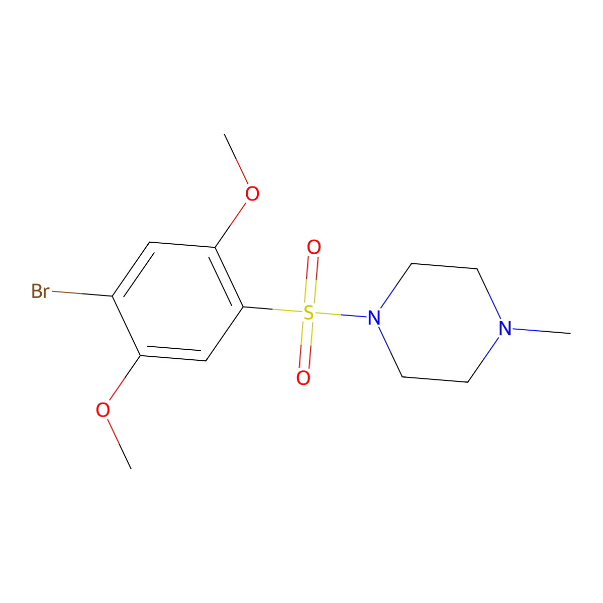 1-[(4-Bromo-2,5-dimethoxyphenyl)sulfonyl]-4-methylpiperazine molecular structure, CAS 409357-78-4