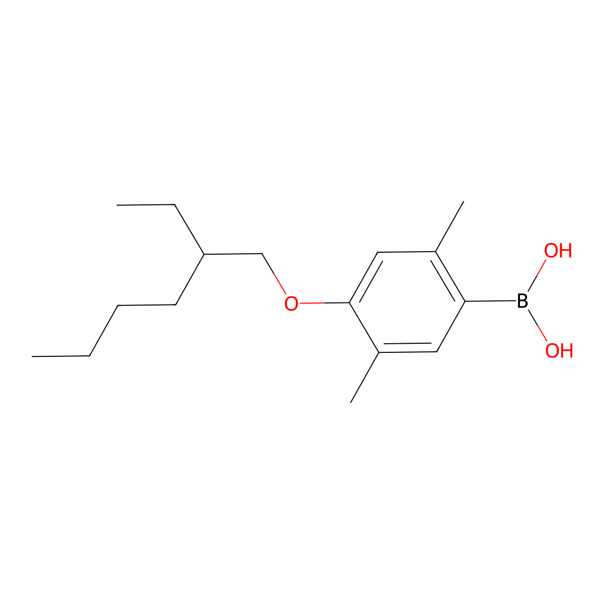 (4-((2-Ethylhexyl)oxy)-2,5-dimethylphenyl)boronic acid molecular structure, CAS 409359-66-6