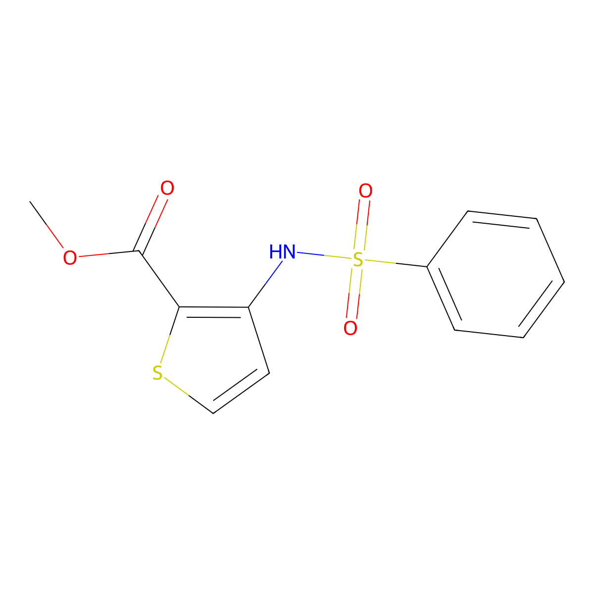Methyl 3-[(phenylsulfonyl)amino]thiophene-2-carboxylate molecular structure, CAS 409364-77-8