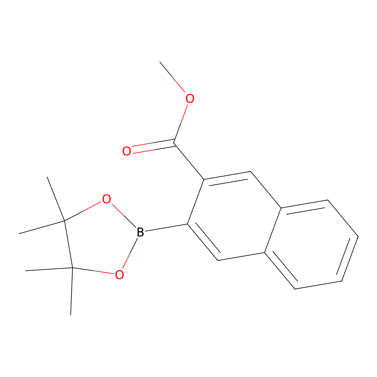 Methyl-3-(4,4,5,5-tetramethyl-1,3,2-dioxaborolan-2-yl)-2-naphthoate molecular structure, CAS 409369-93-3