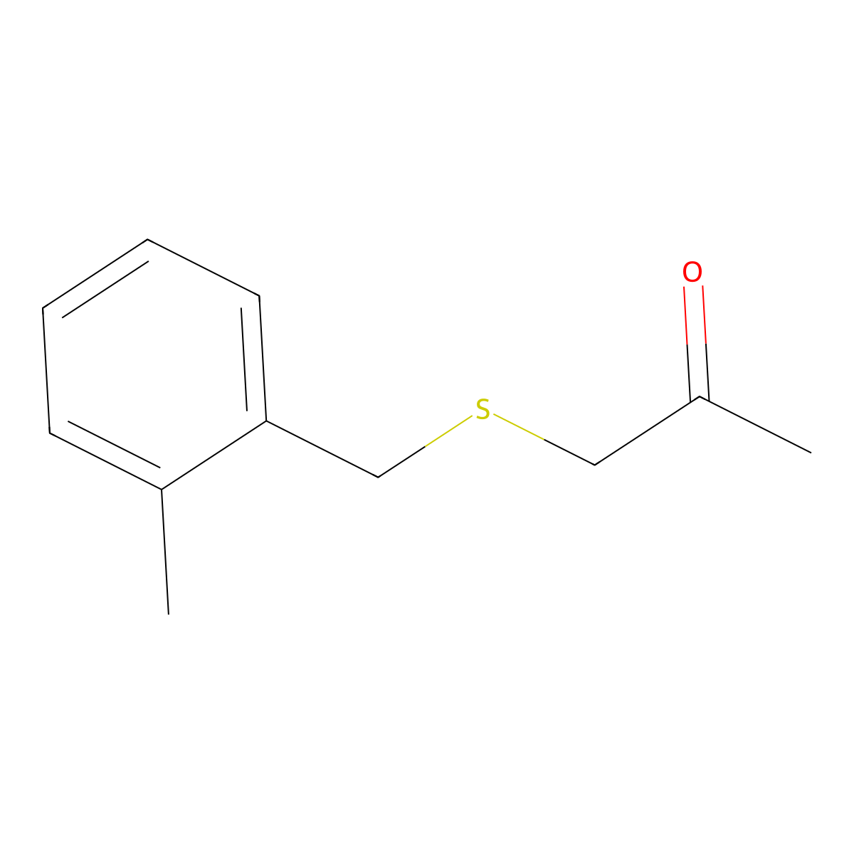 1-((2-Methylbenzyl)thio)propan-2-one molecular structure, CAS 40939-01-3