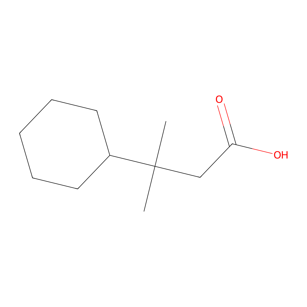 3-Cyclohexyl-3-methylbutanoic acid molecular structure, CAS 4094-63-7
