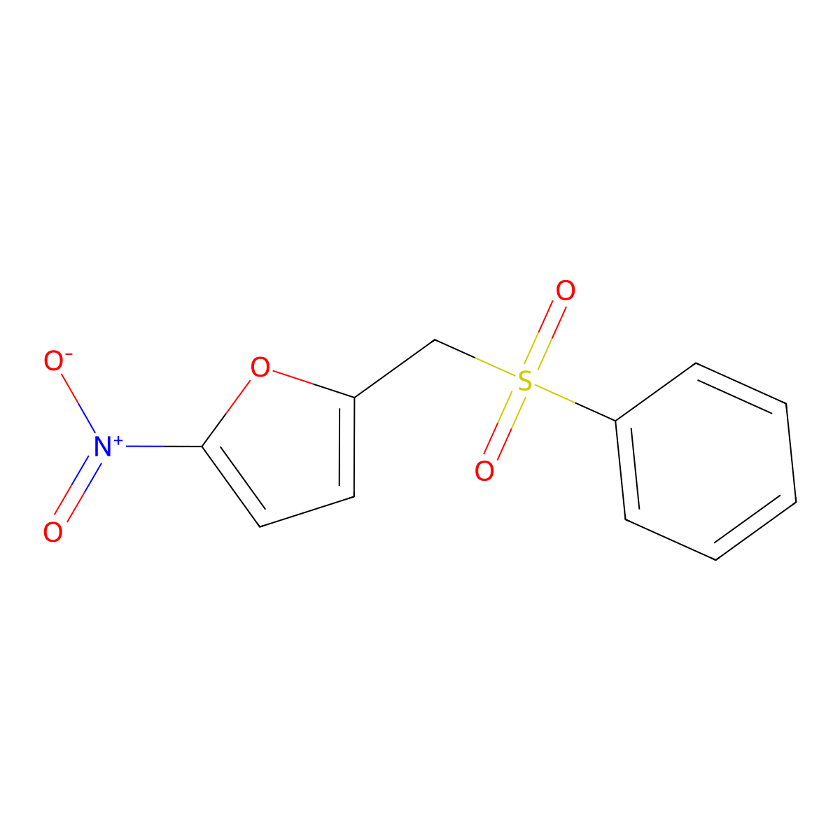 2-[(Benzenesulfonyl)methyl]-5-nitrofuran molecular structure, CAS 40941-17-1