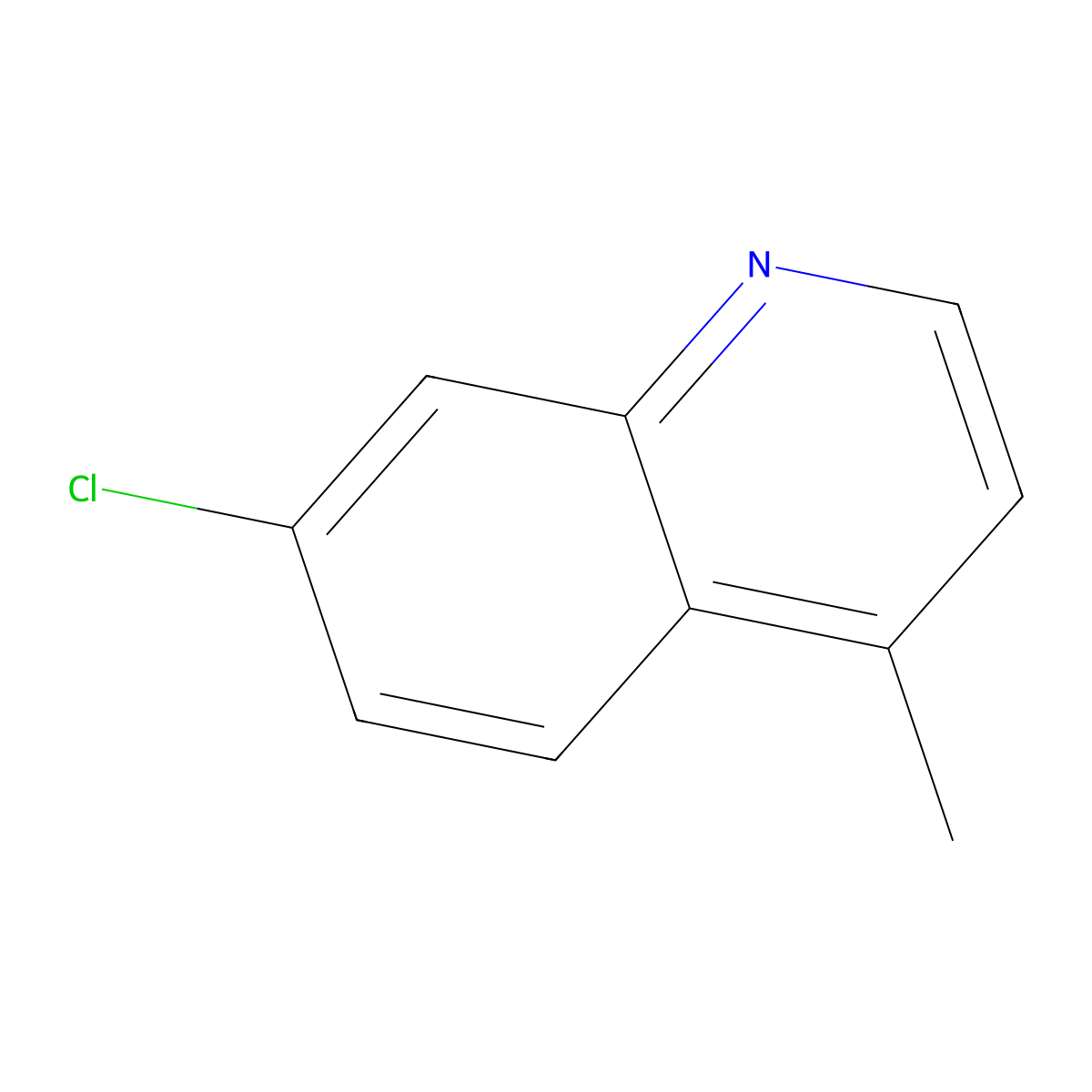 7-Chloro-4-methylquinoline molecular structure, CAS 40941-53-5