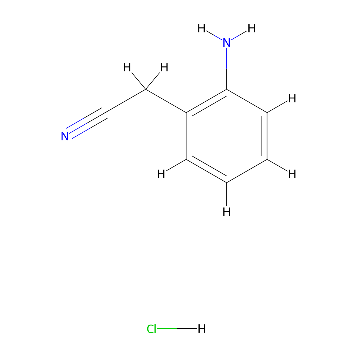 2-(2-Aminophenyl)acetonitrile hydrochloride molecular structure, CAS 40943-70-2