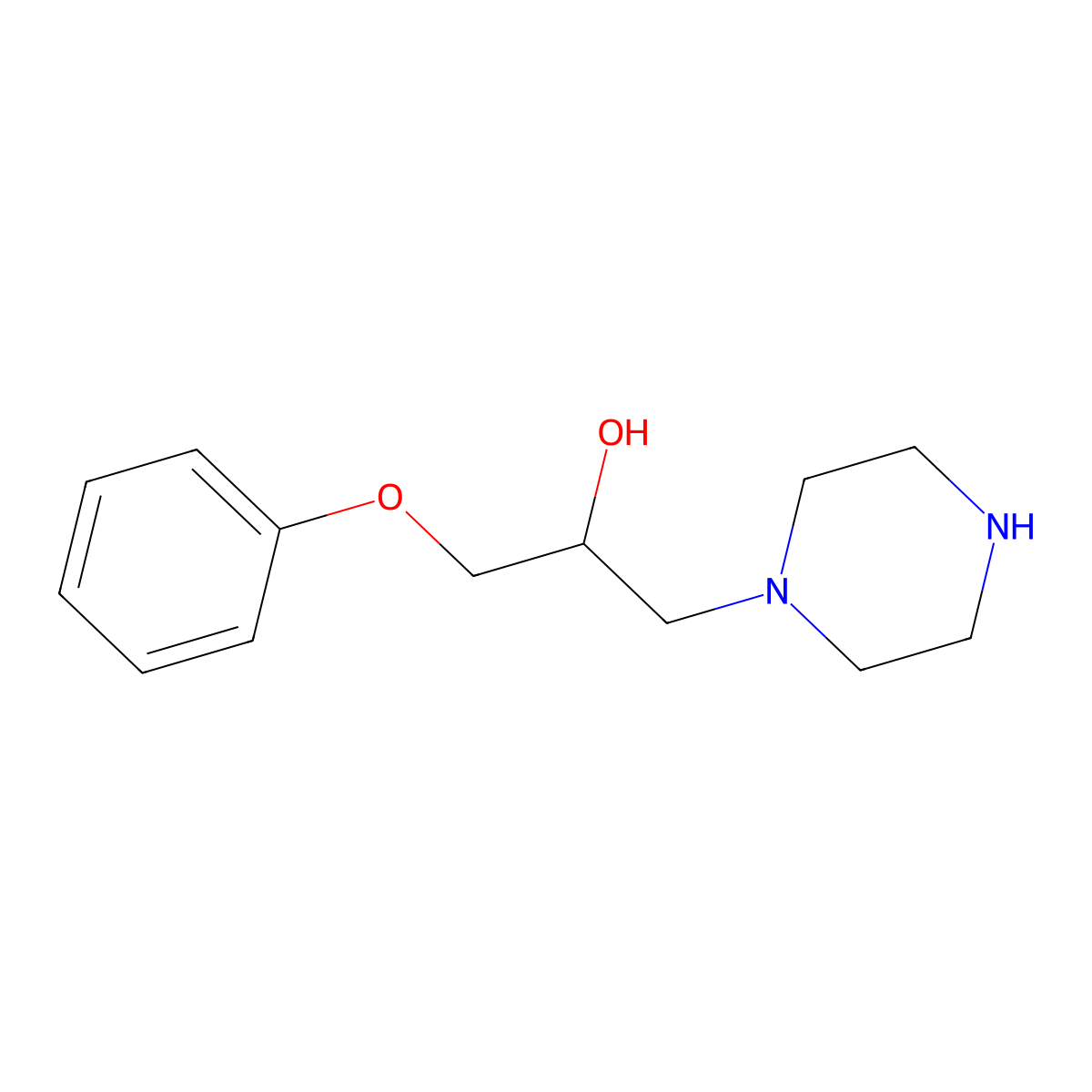 1-Phenoxy-3-piperazinopropan-2-ol molecular structure, CAS 40944-05-6
