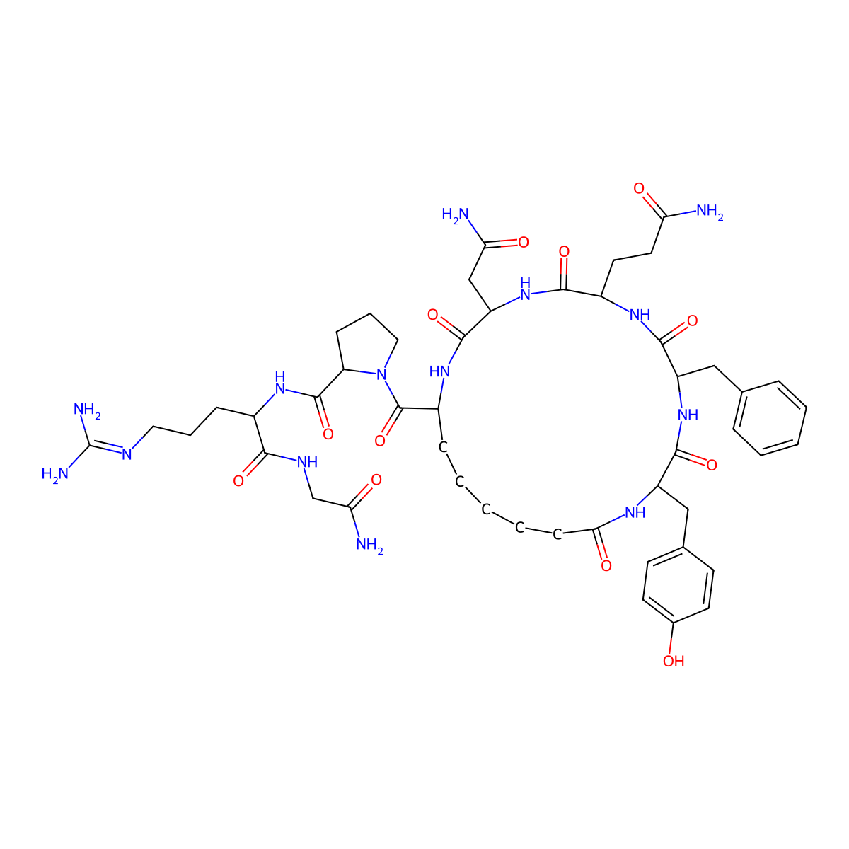 argipressin, Asu(1,6)- molecular structure, CAS 40944-53-4