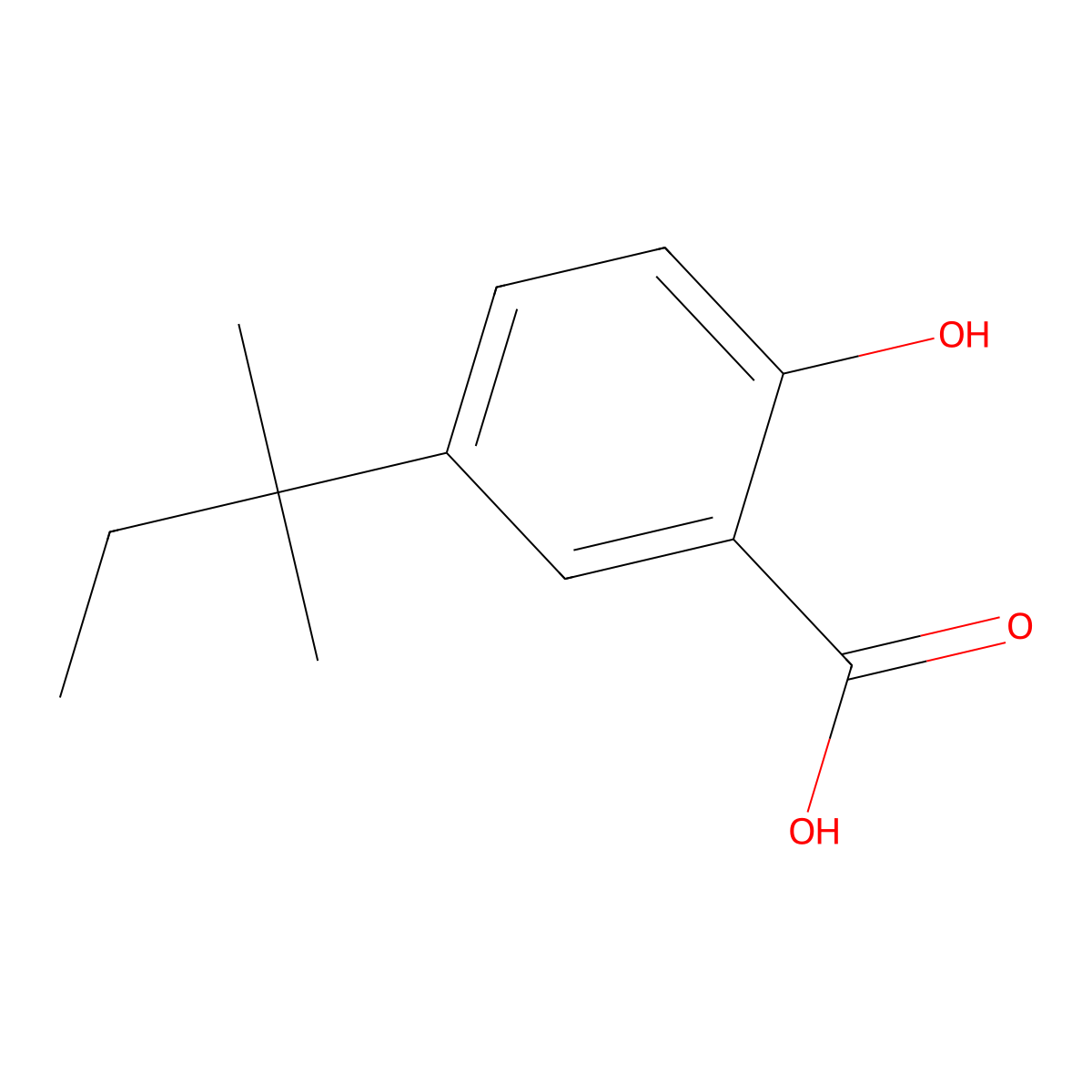 5-Tert-amylsalicylic acid molecular structure, CAS 40946-44-9