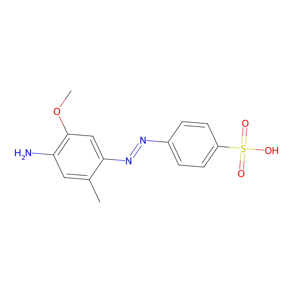 Benzenesulfonic acid, 4-(2-(4-amino-5-methoxy-2-methylphenyl)diazenyl)- molecular structure, CAS 40947-69-1