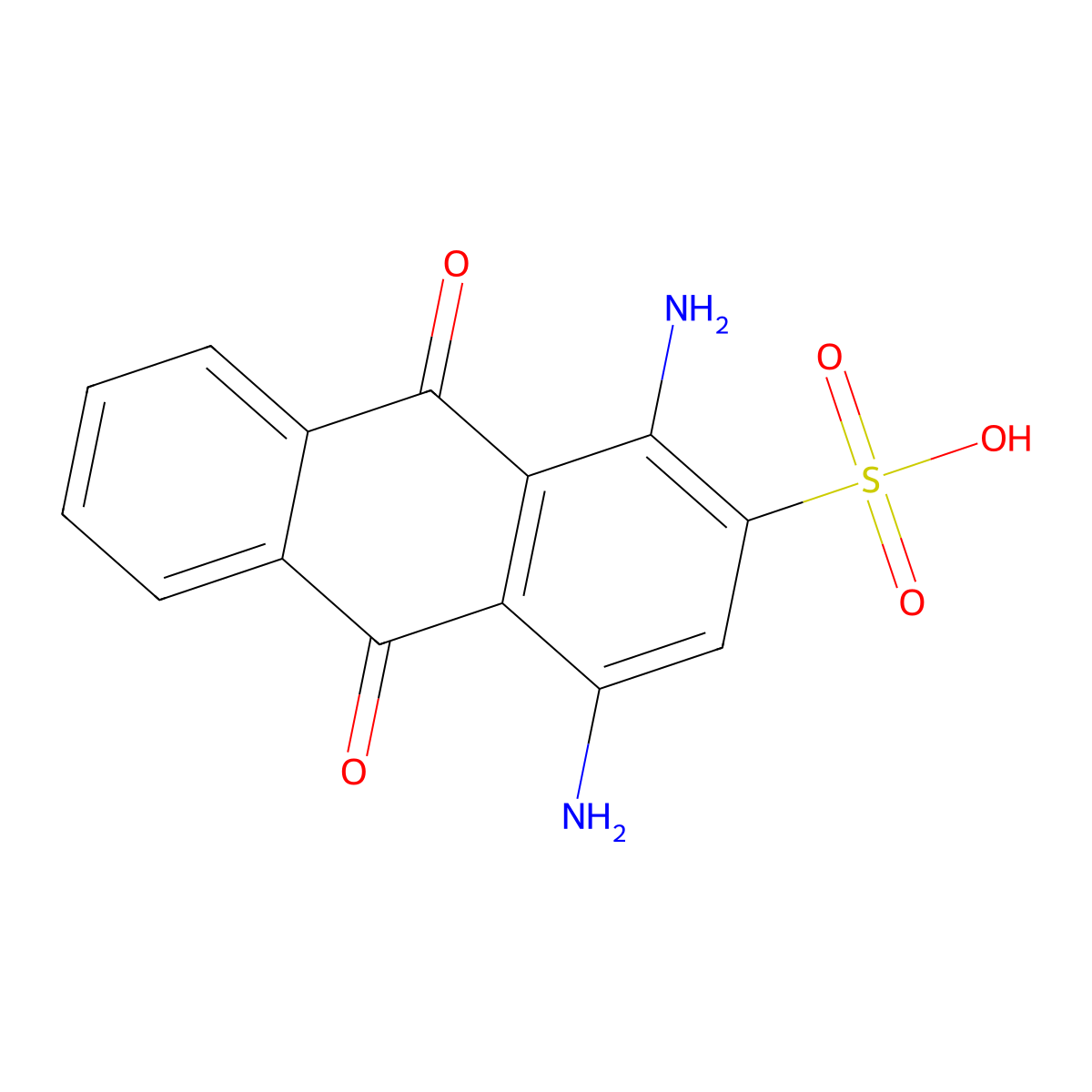 1,4-Diamino-9,10-dihydro-9,10-dioxoanthracene-2-sulphonic acid molecular structure, CAS 4095-85-6