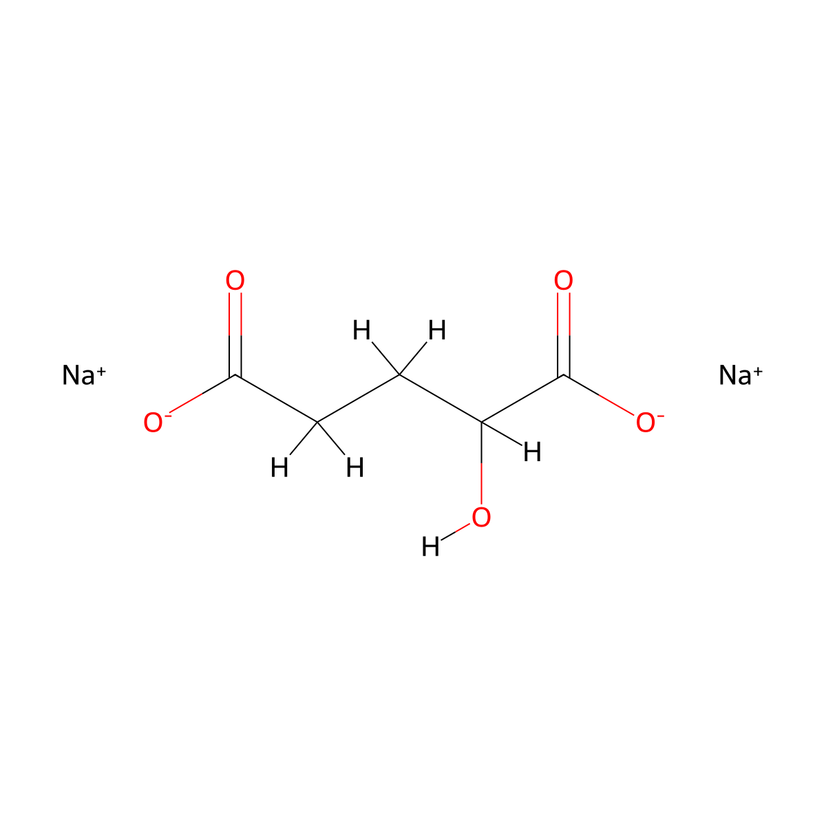 Disodium 2-hydroxypentanedioate molecular structure, CAS 40951-21-1