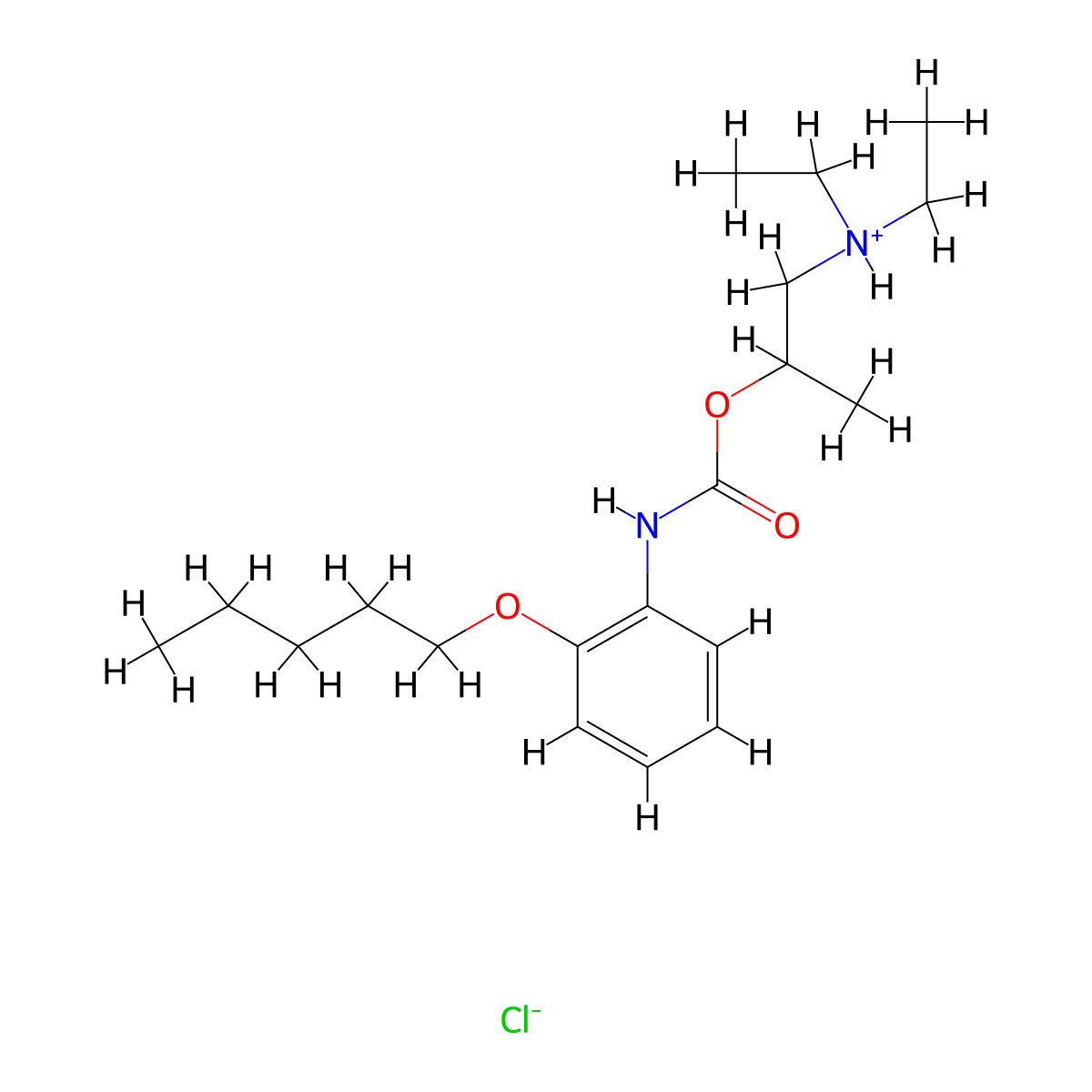 Carbamic acid, (2-(pentyloxy)phenyl)-, 2-(diethylamino)-1-methylethyl ester, monohydrochloride molecular structure, CAS 40951-35-7
