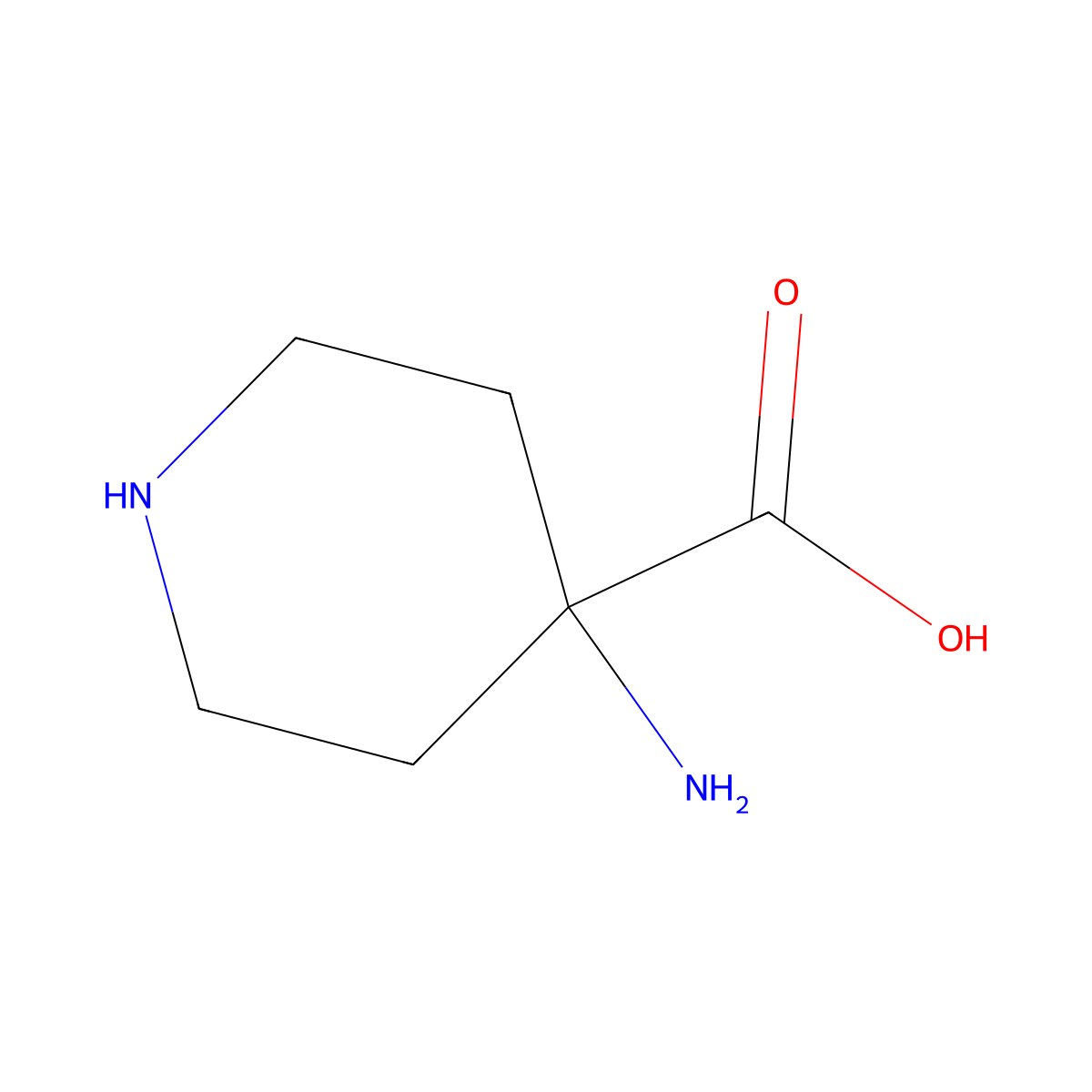 4-Aminopiperidine-4-carboxylic acid molecular structure, CAS 40951-39-1