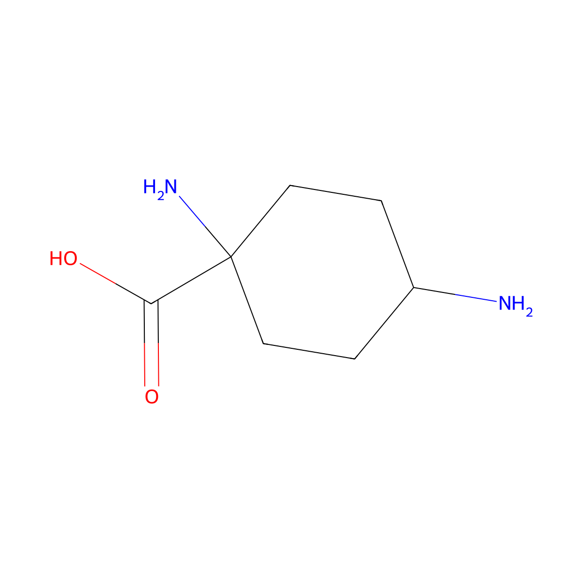 1,4-Diaminocyclohexanecarboxylic acid molecular structure, CAS 40951-41-5