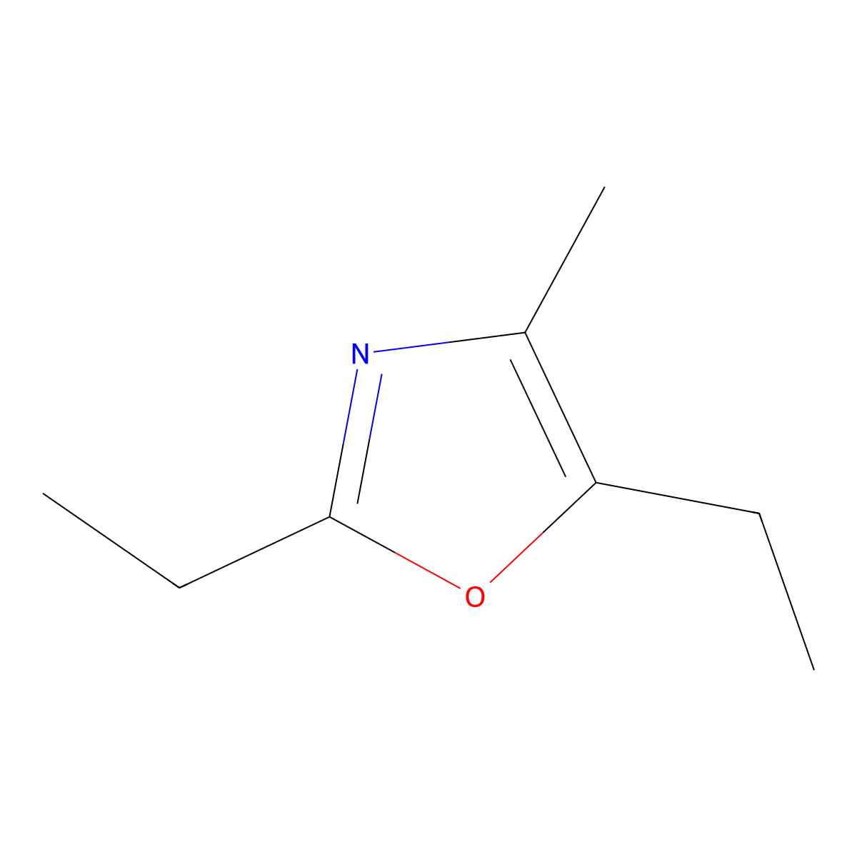 2,5-Diethyl-4-methyloxazole molecular structure, CAS 40953-15-9