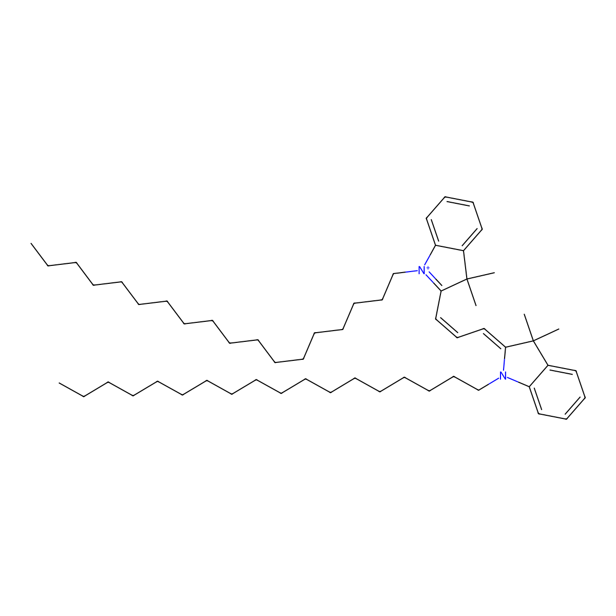 1,1'-Dioctadecyl-3,3,3',3'-tetramethylindocarbocyanine molecular structure, CAS 40957-95-7